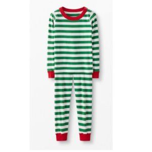 HANNA ANDERSSON STRIPED PAJAMAS - GREEN RED WHITE - SIZE 110 5